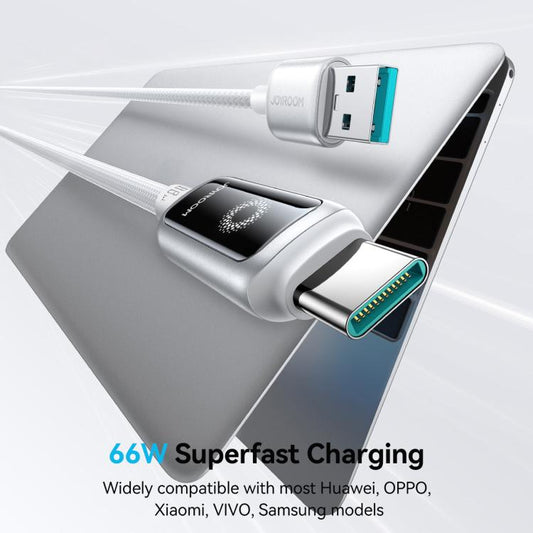 JOYROOM S-A55 StarFlight Series 66W USB to Type-C Auto Power-Off Fast Charging Data Cable, Length:1.2m(White) - USB-C & Type-C Cable by JOYROOM | Online Shopping UK | buy2fix