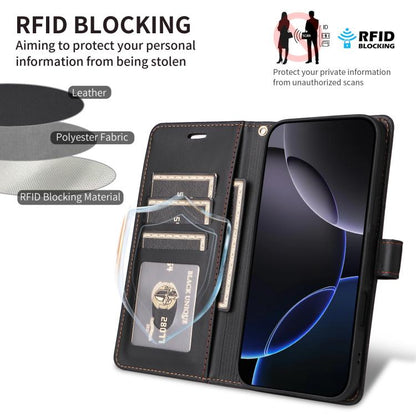 For Google Pixel 9 Pro XL / 10 Pro XL Six Card Slots Buckle Leather Phone Case with Lanyard(Black) - Google Cases by buy2fix | Online Shopping UK | buy2fix
