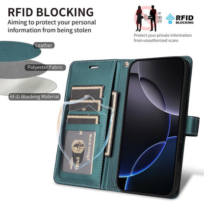 For Google Pixel 9 Pro XL / 10 Pro XL Six Card Slots Buckle Leather Phone Case with Lanyard(Green) - Google Cases by buy2fix | Online Shopping UK | buy2fix