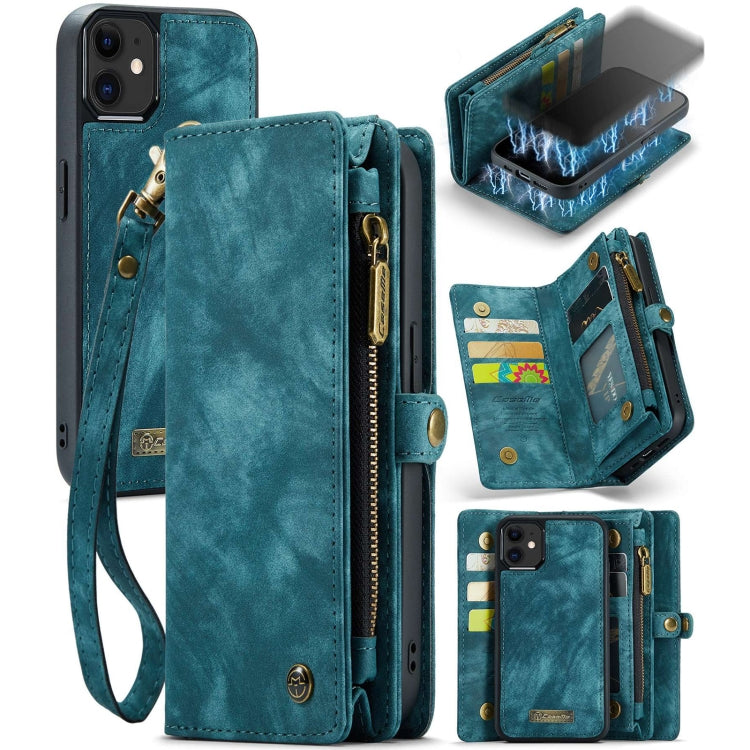 For iPhone 12 mini CaseMe-008 Detachable Multifunctional Wallet Leather Phone Case (Blue) - iPhone 12 mini Cases by CaseMe | Online Shopping UK | buy2fix
