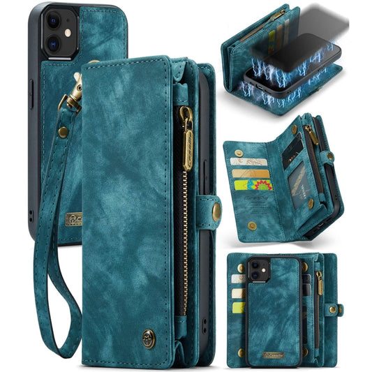 For iPhone 12 mini CaseMe-008 Detachable Multifunctional Wallet Leather Phone Case (Blue) - iPhone 12 mini Cases by CaseMe | Online Shopping UK | buy2fix
