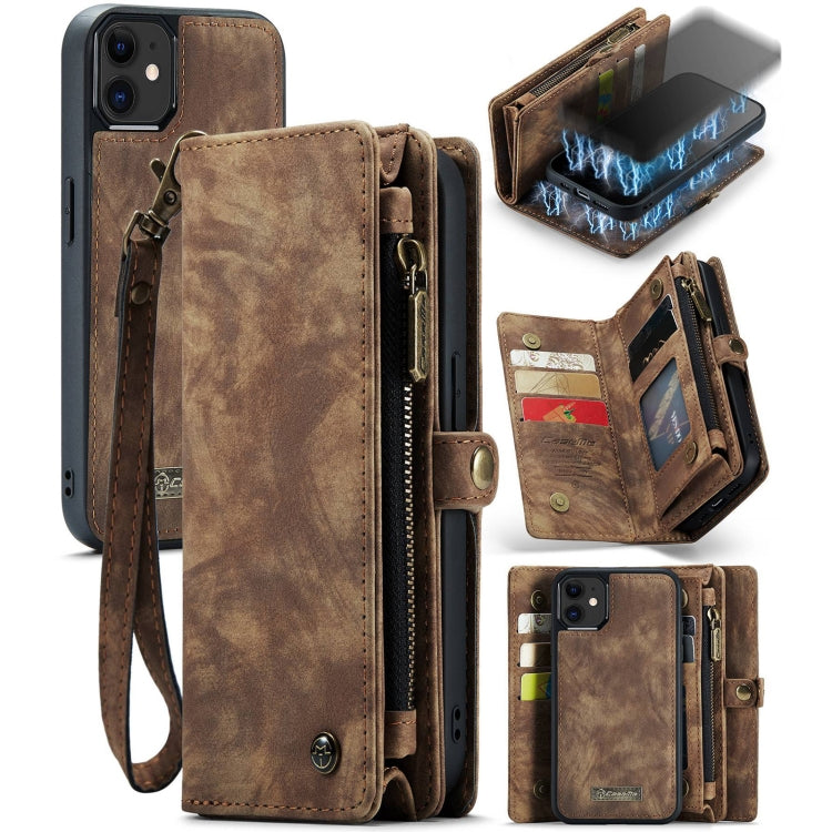 For iPhone 12 mini CaseMe-008 Detachable Multifunctional Wallet Leather Phone Case (Brown) - iPhone 12 mini Cases by CaseMe | Online Shopping UK | buy2fix