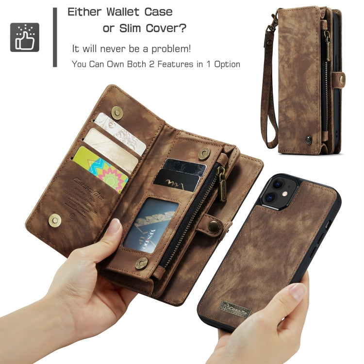For iPhone 12 mini CaseMe-008 Detachable Multifunctional Wallet Leather Phone Case (Brown) - iPhone 12 mini Cases by CaseMe | Online Shopping UK | buy2fix