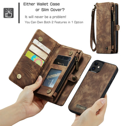 For iPhone 12 mini CaseMe-008 Detachable Multifunctional Wallet Leather Phone Case (Brown) - iPhone 12 mini Cases by CaseMe | Online Shopping UK | buy2fix