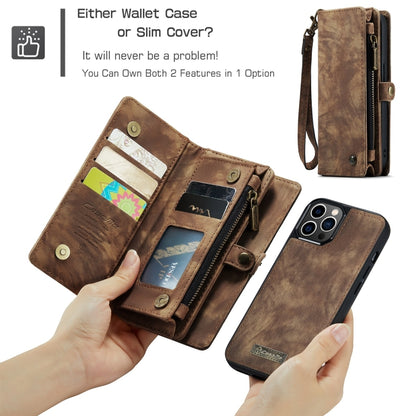 For iPhone 12 / 12 Pro CaseMe-008 Detachable Multifunctional Wallet Leather Phone Case (Brown) - iPhone 12 / 12 Pro Cases by CaseMe | Online Shopping UK | buy2fix