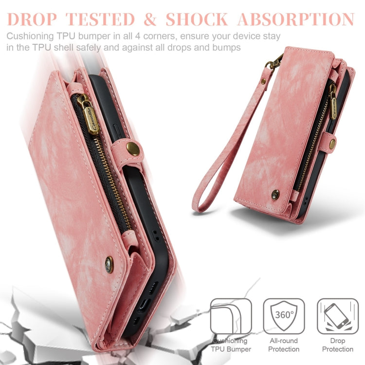 For iPhone 12 Pro Max CaseMe-008 Detachable Multifunctional Wallet Leather Phone Case (Pink) by CaseMe