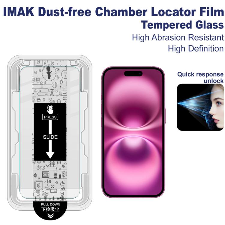 For iPhone 16 imak Dust-free Chamber Locator H Series Tempered Glass Film - iPhone 16 Tempered Glass by imak | Online Shopping UK | buy2fix