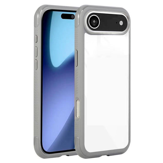 For iPhone Air Solid Color Edge Transparency Acrylic TPU Phone Case(Grey) - iPhone Air Cases by buy2fix | Online Shopping UK | buy2fix