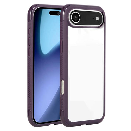 For iPhone Air Solid Color Edge Transparency Acrylic TPU Phone Case(Dark Purple) - iPhone Air Cases by buy2fix | Online Shopping UK | buy2fix