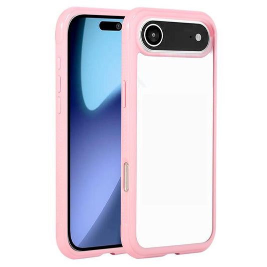 For iPhone Air Solid Color Edge Transparency Acrylic TPU Phone Case(Pink) - iPhone Air Cases by buy2fix | Online Shopping UK | buy2fix