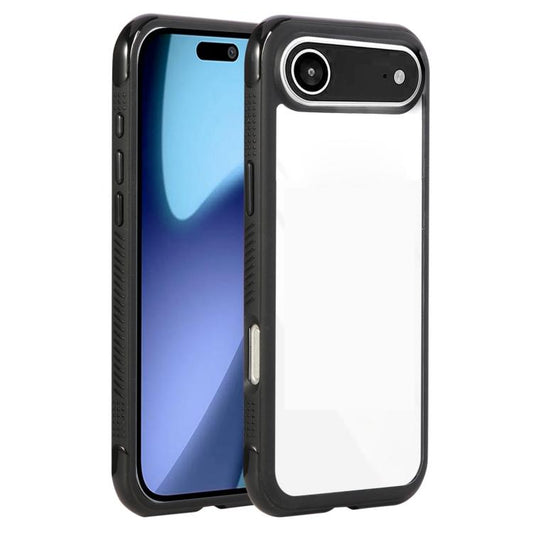 For iPhone Air Solid Color Edge Transparency Acrylic TPU Phone Case(Black) - iPhone Air Cases by buy2fix | Online Shopping UK | buy2fix