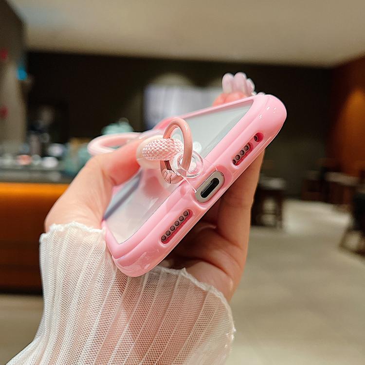 For iPhone Air Solid Color Edge Transparency Acrylic TPU Phone Case with Wrist Strap(Red) - iPhone Air Cases by buy2fix | Online Shopping UK | buy2fix