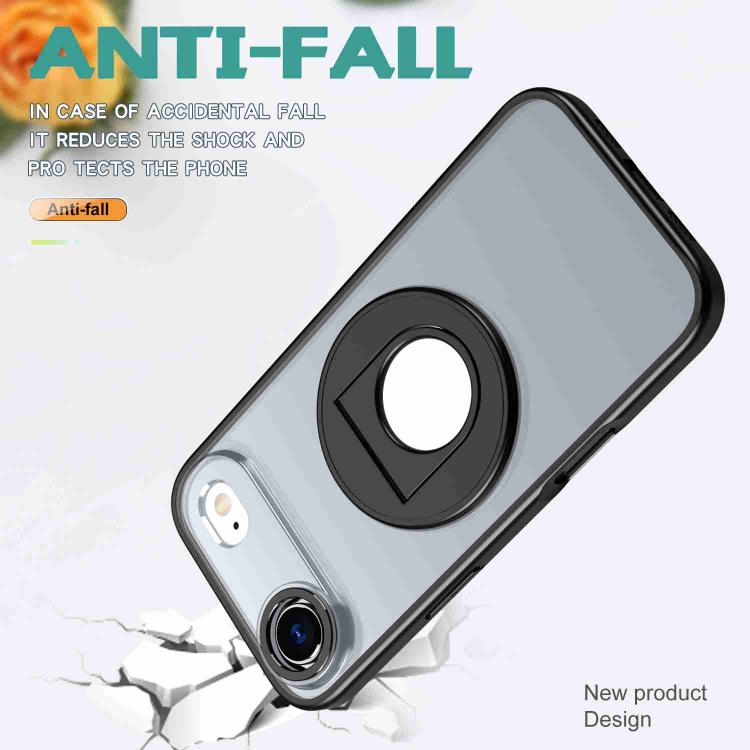For iPhone Air Rotating Ring Magnetic Holder Phone Case(Black) - iPhone Air Cases by buy2fix | Online Shopping UK | buy2fix