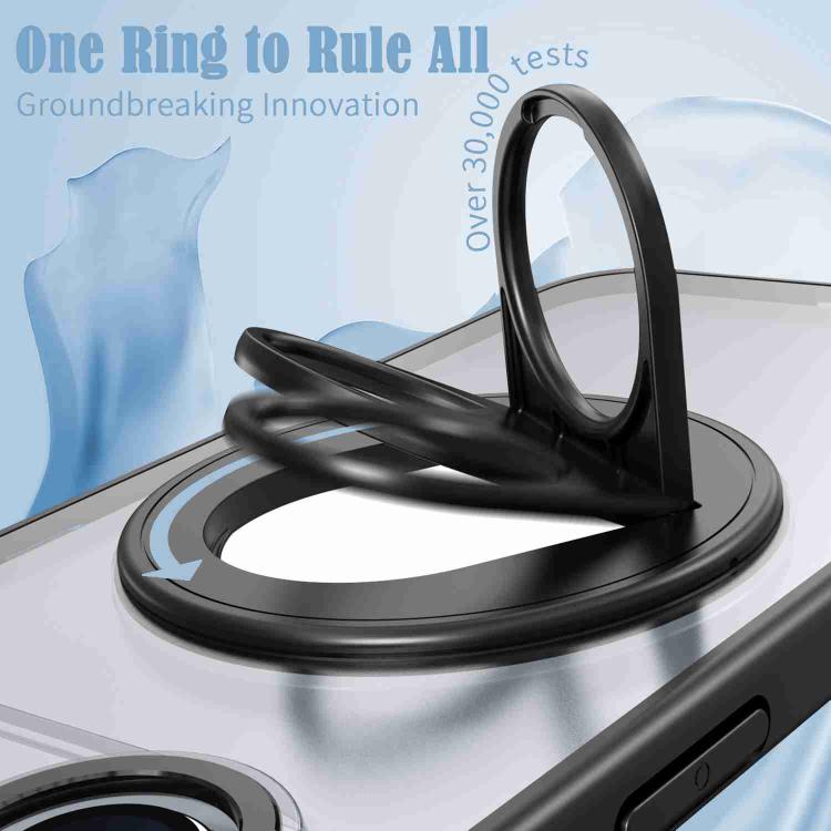 For iPhone Air Rotating Ring Magnetic Holder Phone Case(Black) - iPhone Air Cases by buy2fix | Online Shopping UK | buy2fix