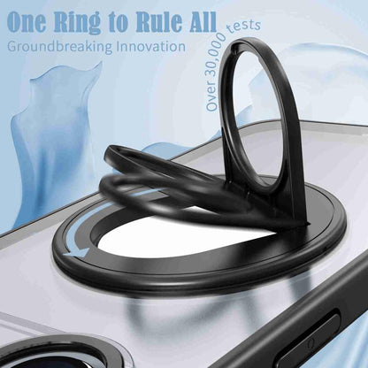 For iPhone Air Rotating Ring Magnetic Holder Phone Case(Black) - iPhone Air Cases by buy2fix | Online Shopping UK | buy2fix