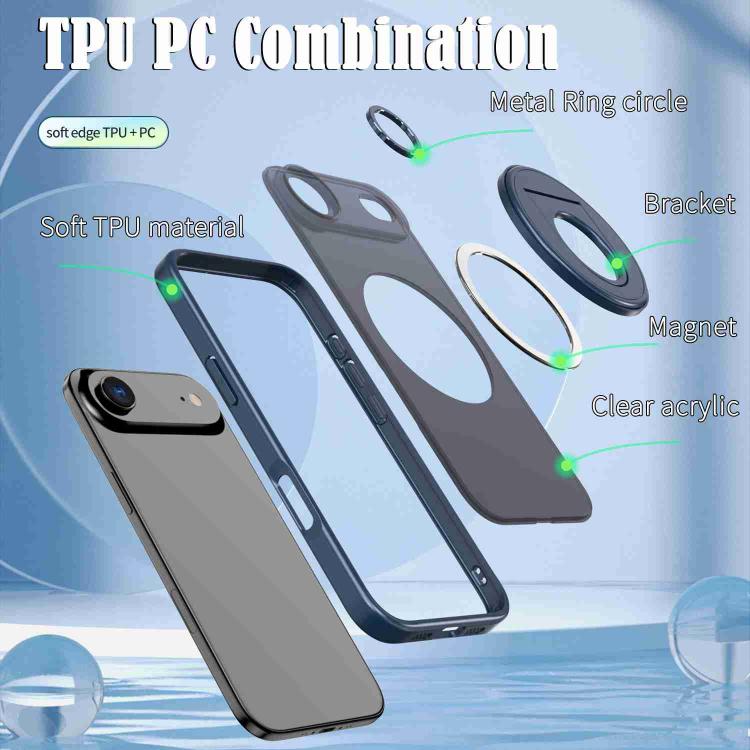 For iPhone Air Rotating Ring Magnetic Holder Phone Case(Blue) - iPhone Air Cases by buy2fix | Online Shopping UK | buy2fix