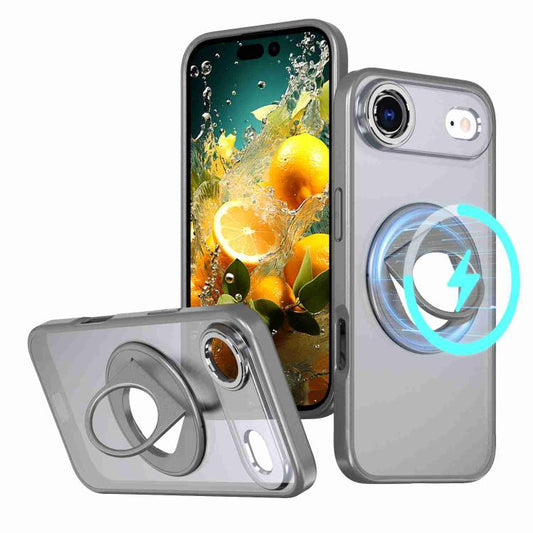 For iPhone Air Rotating Ring Magnetic Holder Phone Case(Titanium Grey) - iPhone Air Cases by buy2fix | Online Shopping UK | buy2fix
