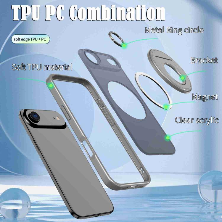 For iPhone Air Rotating Ring Magnetic Holder Phone Case(Titanium Grey) - iPhone Air Cases by buy2fix | Online Shopping UK | buy2fix