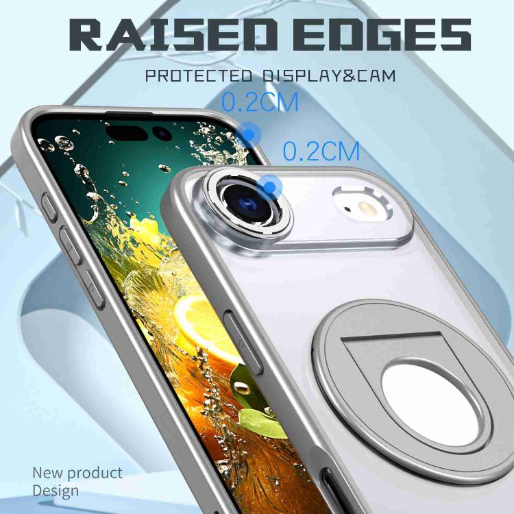 For iPhone Air Rotating Ring Magnetic Holder Phone Case(Titanium Grey) - iPhone Air Cases by buy2fix | Online Shopping UK | buy2fix