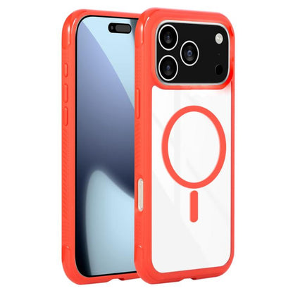 For iPhone 17 Pro Solid Color Edge Transparency MagSafe Magnetic Phone Case(Red) - iPhone 17 Pro Cases by buy2fix | Online Shopping UK | buy2fix