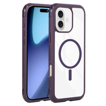 For iPhone 17 Solid Color Edge Transparency MagSafe Magnetic Phone Case(Dark Purple) - iPhone 17 Cases by buy2fix | Online Shopping UK | buy2fix