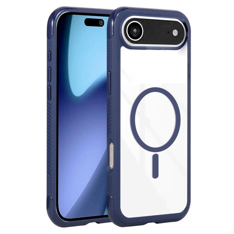 For iPhone Air Solid Color Edge Transparency MagSafe Magnetic Phone Case(Royal Blue) - iPhone Air Cases by buy2fix | Online Shopping UK | buy2fix