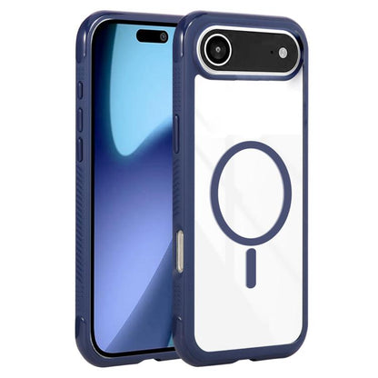 For iPhone Air Solid Color Edge Transparency MagSafe Magnetic Phone Case(Royal Blue) - iPhone Air Cases by buy2fix | Online Shopping UK | buy2fix