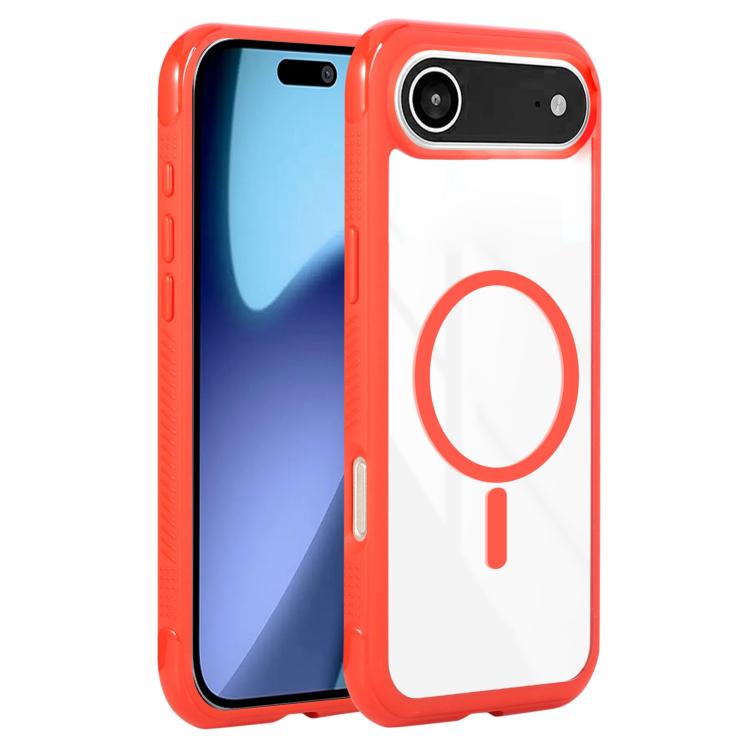 For iPhone Air Solid Color Edge Transparency MagSafe Magnetic Phone Case(Red) - iPhone Air Cases by buy2fix | Online Shopping UK | buy2fix