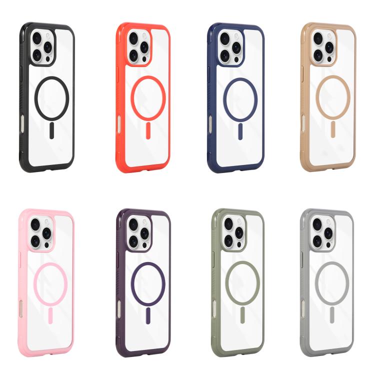 For iPhone 17 Solid Color Edge Transparency MagSafe Magnetic Phone Case(Army Green) - iPhone 17 Cases by buy2fix | Online Shopping UK | buy2fix