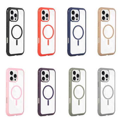 For iPhone 17 Solid Color Edge Transparency MagSafe Magnetic Phone Case(Army Green) - iPhone 17 Cases by buy2fix | Online Shopping UK | buy2fix