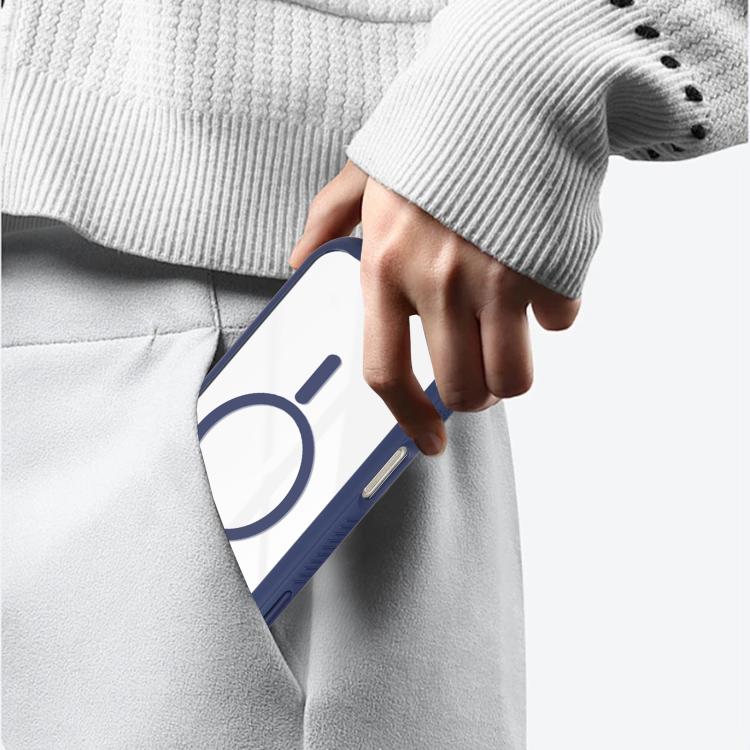 For iPhone 17 Pro Max Solid Color Edge Transparency MagSafe Magnetic Phone Case(Pink) - iPhone 17 Pro Max Cases by buy2fix | Online Shopping UK | buy2fix