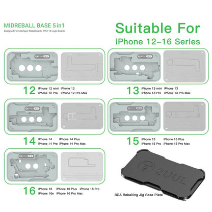 2UUL BH13 Midreball Base Logic Board BGA Reballing Platform Set for iPhone 12-16 Pro Max - BGA Stencils by 2UUL | Online Shopping UK | buy2fix