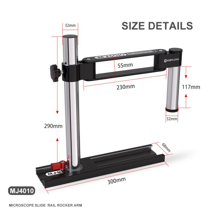 Mijing MJ4010 32mm 360 Universal Metal Swing Arm Liftable Fixed Stand with Slide Rails - Others by MIJING | Online Shopping UK | buy2fix