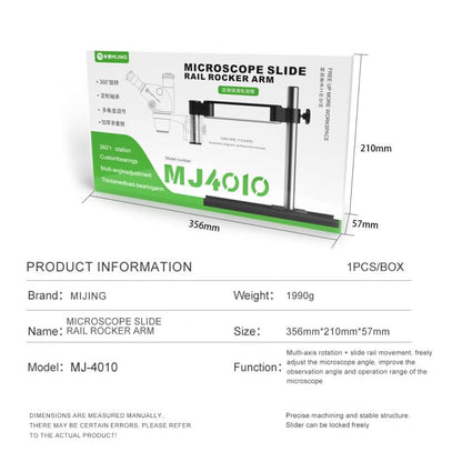 Mijing MJ4010 32mm 360 Universal Metal Swing Arm Liftable Fixed Stand with Slide Rails - Others by MIJING | Online Shopping UK | buy2fix