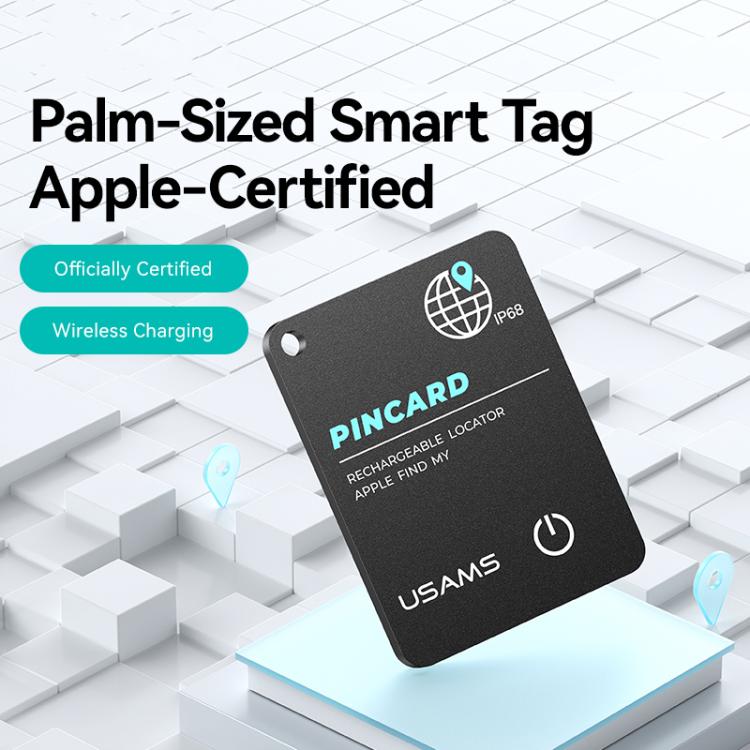 USAMS ZB353 iOS Mini Ultra-thin Card Type Anti-lost Device Location Tracker(Black) - Personal Tracker by USAMS | Online Shopping UK | buy2fix