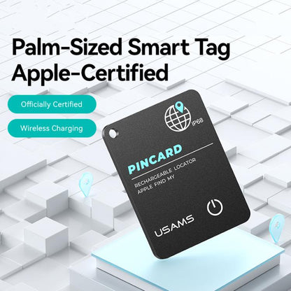 USAMS ZB353 iOS Mini Ultra-thin Card Type Anti-lost Device Location Tracker(Black) - Personal Tracker by USAMS | Online Shopping UK | buy2fix
