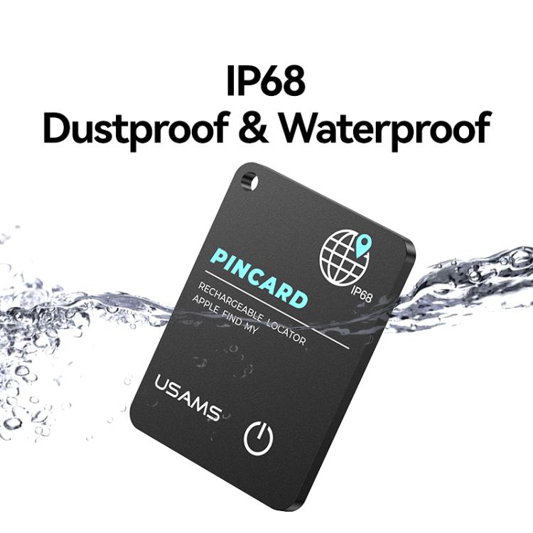 USAMS ZB353 iOS Mini Ultra-thin Card Type Anti-lost Device Location Tracker(Black) - Personal Tracker by USAMS | Online Shopping UK | buy2fix