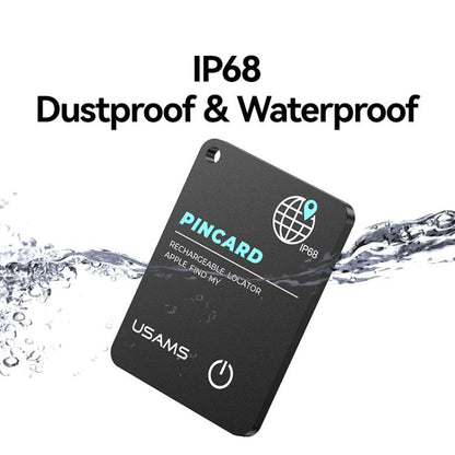 USAMS ZB353 iOS Mini Ultra-thin Card Type Anti-lost Device Location Tracker(Black) - Personal Tracker by USAMS | Online Shopping UK | buy2fix