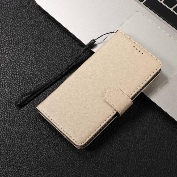 For iPhone Air Litchi Texture RFID Blocking 3-Card Wallet Leather Phone Case(Beige) - iPhone Air Cases by buy2fix | Online Shopping UK | buy2fix