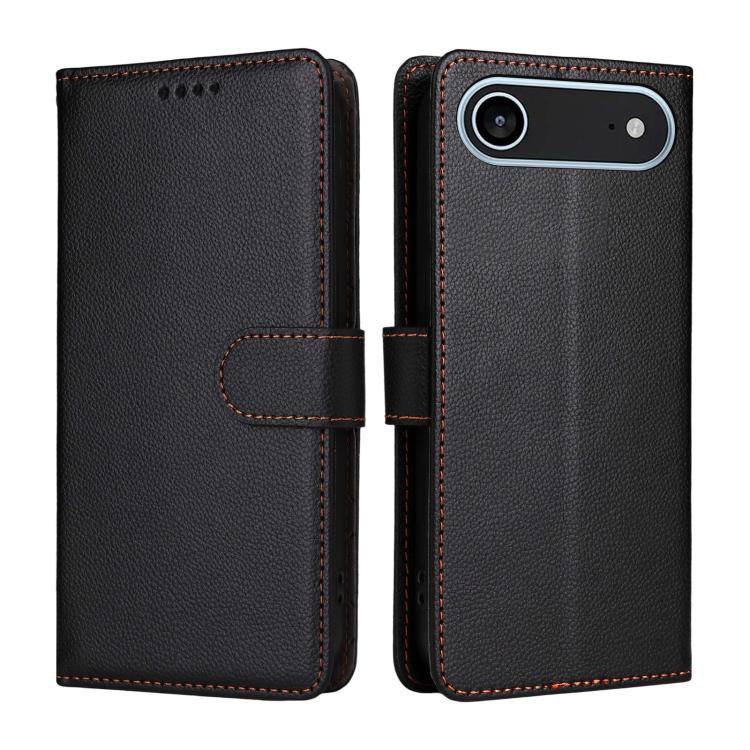 For iPhone Air Litchi Texture RFID Blocking 3-Card Wallet Leather Phone Case(Black) - iPhone Air Cases by buy2fix | Online Shopping UK | buy2fix