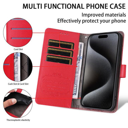 For iPhone Air Litchi Texture RFID Blocking 3-Card Wallet Leather Phone Case(Red) - iPhone Air Cases by buy2fix | Online Shopping UK | buy2fix