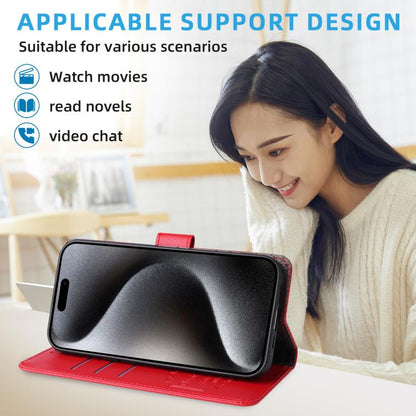 For iPhone Air Litchi Texture RFID Blocking 3-Card Wallet Leather Phone Case(Red) - iPhone Air Cases by buy2fix | Online Shopping UK | buy2fix