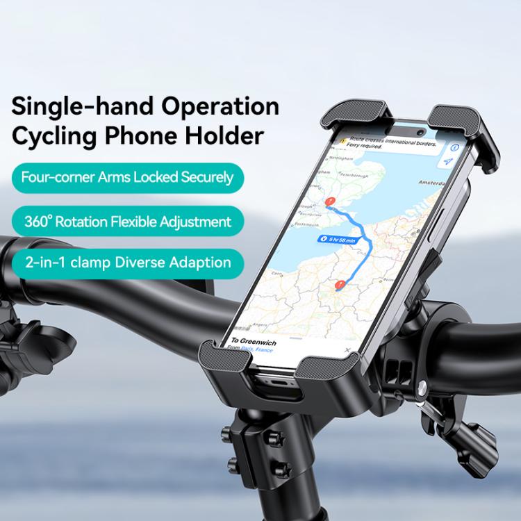 USAMS ZJ082 360-degree Universal Ball Motocycle Cycling Phone Holder(Black) - Holder by USAMS | Online Shopping UK | buy2fix