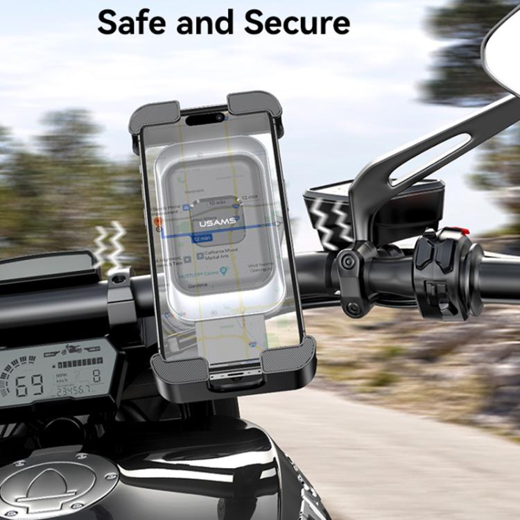 USAMS ZJ082 360-degree Universal Ball Motocycle Cycling Phone Holder(Black) - Holder by USAMS | Online Shopping UK | buy2fix