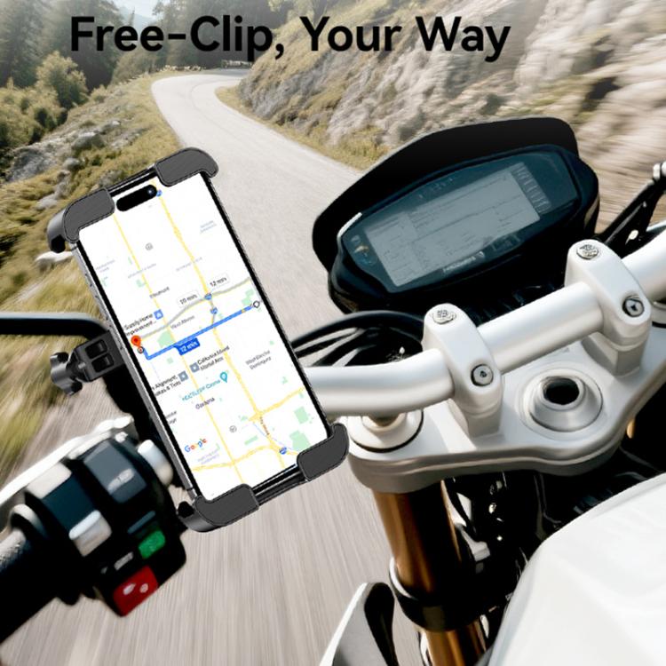 USAMS ZJ082 360-degree Universal Ball Motocycle Cycling Phone Holder(Black) - Holder by USAMS | Online Shopping UK | buy2fix