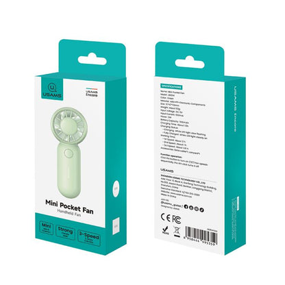 USAMS ZB354 Handheld Mini Pocket Fan(Green) - Electric Fans by USAMS | Online Shopping UK | buy2fix