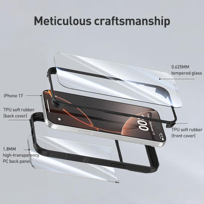 For iPhone Air Double-sided Plastic Glass Phone Protective Case(Grey) - iPhone Air Cases by buy2fix | Online Shopping UK | buy2fix