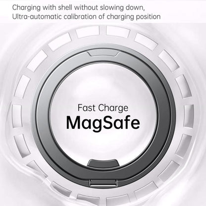 For iPhone 17 Pro Gear 360 Rotation MagSafe Holder Phone Case(White) - iPhone 17 Pro Cases by buy2fix | Online Shopping UK | buy2fix