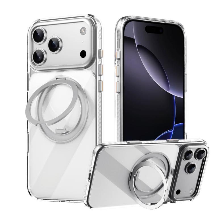For iPhone 17 Pro Gear 360 Rotation MagSafe Holder Phone Case(Transparent) - iPhone 17 Pro Cases by buy2fix | Online Shopping UK | buy2fix