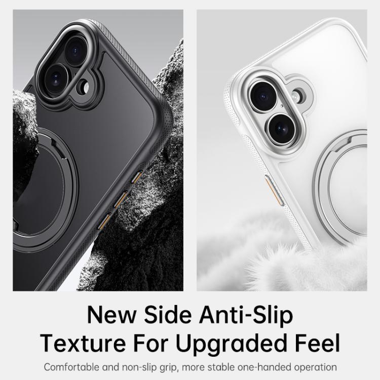 For iPhone 17 Gear 360 Rotation MagSafe Holder Phone Case(White) - iPhone 17 Cases by buy2fix | Online Shopping UK | buy2fix